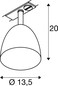 Preview: SLV 1009138 PARA CONE 14, 1 Phasen System Leuchte, GU10, aluminium