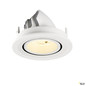 Preview: SLV 1009413 NUMINOS® GIMBLE S, Deckeneinbauleuchte, 3000 K, 55°, IP20, rund, weiß
