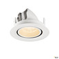 Preview: SLV 1010039 NUMINOS® GIMBLE XS, Deckeneinbauleuchte, 2700 K, 40°, IP20, rund, weiß