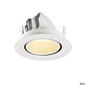 Preview: SLV 1010054 NUMINOS® GIMBLE XS, Deckeneinbauleuchte, 3000 K, 20°, IP20, rund, weiß
