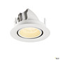 Preview: SLV 1010057 NUMINOS® GIMBLE XS, Deckeneinbauleuchte, 3000 K, 40°, IP20, rund, weiß