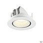 Preview: SLV 1010078 NUMINOS® GIMBLE XS, Deckeneinbauleuchte, 4000 K, 55°, IP20, rund, weiß
