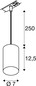 Preview: SLV 1010100 ASTO TUBE, 1~ Pendelleuchte, GU10, Pendellänge 250 cm, 1 x max. 10 W, weiß