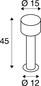 Preview: SLV 1010197 TAHA II 45, Stehleuchte, PHASE, 2200/2700 K, IP65, zylindrisch, schwarz