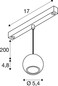 Preview: SLV 1010337 DYSKO, 48V Pendelleuchte, DALI, Pendellänge 200 cm, 2700K, 36°, DALI, weiß / schwarz