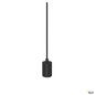 Preview: SLV 1010420 FITU PD, E27, ribbed, Pendelleuchte, Pendellänge 500 cm, offenes Kabelende, 1 x max. 15 W, schwarz