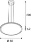 Preview: SLV 1010426 PANEL 60, Pendelleuchte, rund, PHASE, Pendellänge 200 cm, 3000/4000K, 90°, weiß