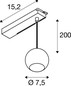 Preview: SLV 1010453 LIGHT EYE® 2.0, 1~ Pendelleuchte, Pendellänge 200 cm, 2700 K, 30°,, weiß / schwarz