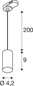 Preview: SLV 1011726 ENOLA 2.0 M, 3-Phasen Pendelleuchte, Single, GU10 MINI, PAR11, weiß