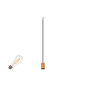 Preview: SLV 1012035 FITU Lamp Set, PD, Ribbed, 1-Phasen Pendelleuchte, E27, 2700K, Phase, 320°, gold