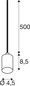 Preview: SLV 1012095 FITU Lamp Set, PD, Ribbed, inkl. E27 Lampe und 3PH. Adapter, 3-Phasen Pendelleuchte, Pendellänge 5m, 2700K, E27, 15W, Phase, 320°, schwarz