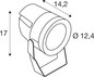 Preview: SLV 1012114 PL-BEAM PRO S, SP, DALI, Wand- und Deckenaufbauleuchte, 2700K, 12W, 64°, anthrazit