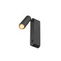 Preview: SLV 1012179 GRIP! S, WL, Ein/Aus-Schalter, Wandaufbauleuchte, 2700K, 4.6W, 29°, schwarz / goldfarben
