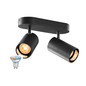 Preview: SLV 1012506 ASTO TUBE Smart Set, CW, Double, GU10, PAR16, ZIGBEE, TW, Wand- und Deckenaufbauleuchte, schwarz