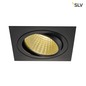 Preview: SLV 114280 NEW TRIA LED DL SQUARE Set mattschwarz 25W 30° 2700K inkl. Treiber Clipfed.