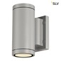 Preview: SLV 233114 NEW MYRA UP DOWN Wandleuchte silbergrau 2xGU10 max. 2x35W IP55