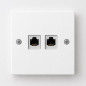 Preview: SOIXX Wanddose Netzwerkdose Leer 2 x Keystone Modul RJ45 HDMI USB Weiß