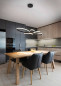 Preview: Trio Fly LED Pendelleuchte  32W dimmbar Schwarz Matt warmweiss