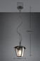 Preview: Trio 363260132 Venta E27 Pendelleuchte Schwarz Matt IP44