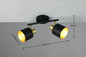 Preview: Trio 868800280 Eva E14 Strahler 2-fach Schwarz-Gold