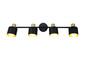 Preview: Trio 868800480 Eva E14 Strahler 4-fach Schwarz-Gold