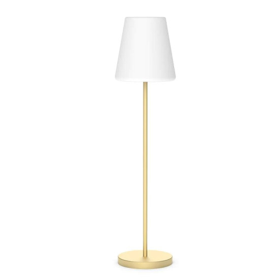 NewGarden LOLA SLIM 180 LED Stehlampe messing 180cm dimmbar + Controller E27 Innen & Außen IP65