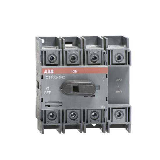 ABB OT100F4N2 Lastrennschalter 4-polig 100A m. schwarzem Knebelgriff