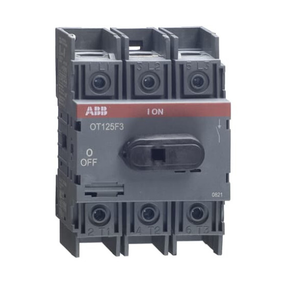ABB OT125F3 Lasttrennschalter 3-polig 125A m. schwarzem Knebelgriff