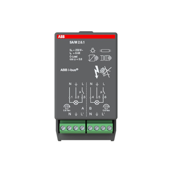 ABB SA/M2.6.1 Schaltaktormodul, 2fach, 6 A, Made in Germany
