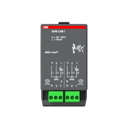 ABB ES/M2.230.1 Elektronisches Schaltaktormodul, 2fach, 230 V, Made in Germany