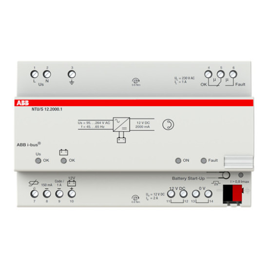 ABB NTU/S12.2000.1 Unterbrechungsfreies Netzteil, 12 V DC, 2 A, REG, Made in Germany