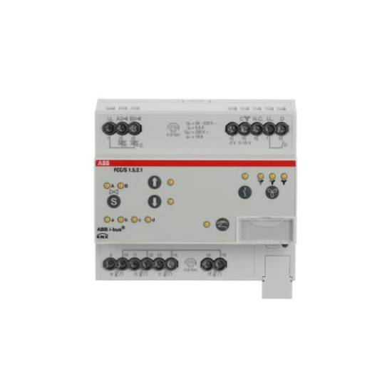 ABB FCC/S1.5.2.1 Fan Coil Controller, 2 x PWM, 0-10 V, manuelle Bedienung, REG, Made in Germany