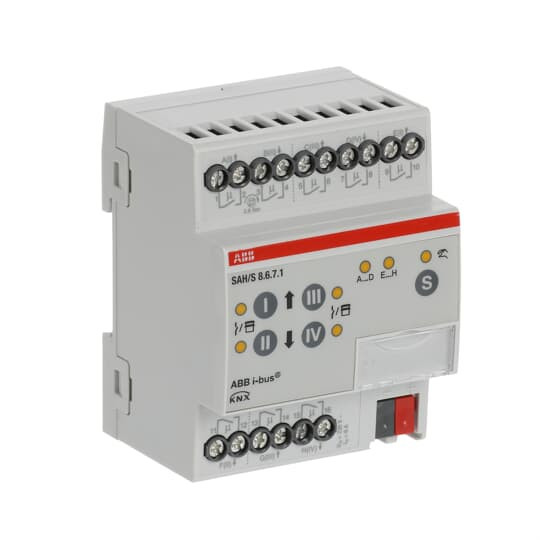 ABB SAH/S8.6.7.1 Schalt-/Jalousieaktor, 8fach, 6 A, REG, Made in Germany