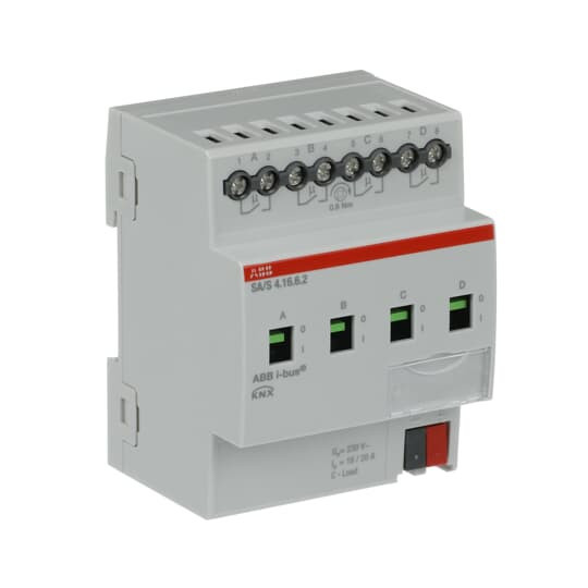 ABB SA/S4.16.6.2 Schaltaktor, 4fach, 16 A, C-Last mit Energiefunktion, REG, Made in Germany