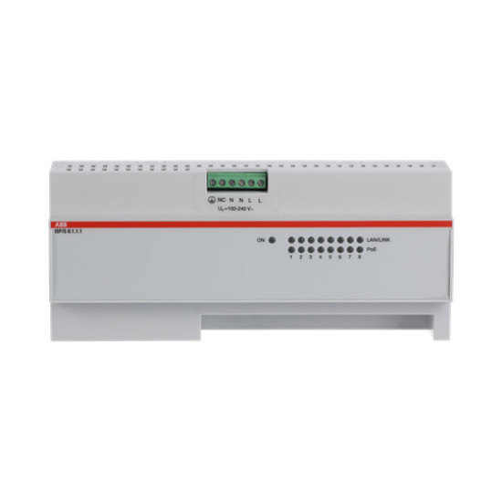 ABB ISP/S8.1.1.1 IP Switch PoE, 8 Ports, Fast Ethernet, 55 W, REG, Made in Germany