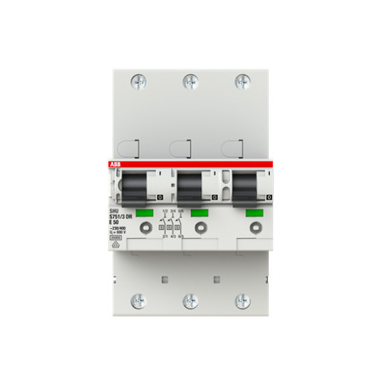 ABB S751/3DR-E 50 sel. Haupt-LS SHU E-Char.,25kA,50A,3x1P