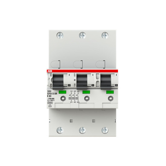 ABB S751/3DR-E 63 sel. Haupt-LS SHU E-Char.,25kA,63A,3x1P