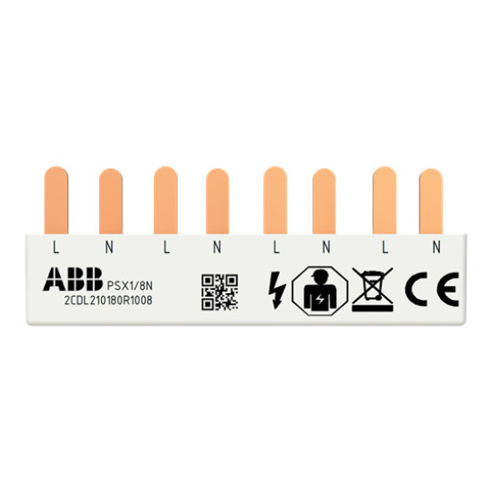 ABB PSX1/8N Phasenschiene FlexLine 1P+N, 8Pins, 4 TE, 10qmm L-N-L-..., Made in Germany