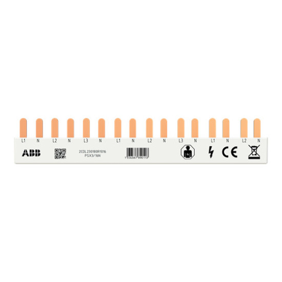 ABB PSX3/16N Phasenschiene FlexLine 3P+N, 16Pins, 8 TE, 10qmm L1-N-L2-N-L3-N-L1-..., Made in Germany