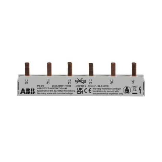 ABB PS3/6 Phasenschiene 3Ph.,6Pins,10qmm, Made in Germany