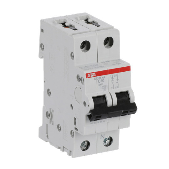 ABB S201-C10NA Sicherungsautomat C-Char., 6 kA, 10 A, 1P+NA, Made in Germany