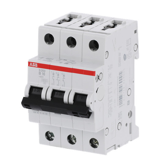 ABB S203-B16 Sicherungsautomat B-Char., 6 kA, 16 A, 3P, Made in Germany