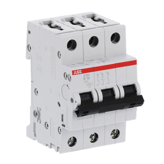 ABB S203-B16 Sicherungsautomat B-Char., 6 kA, 16 A, 3P, Made in Germany