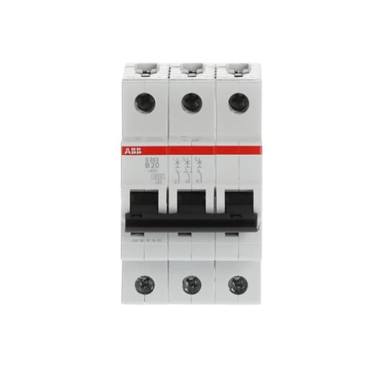 ABB S203-B20 Sicherungsautomat B-Char., 6 kA, 20 A, 3P, Made in Germany