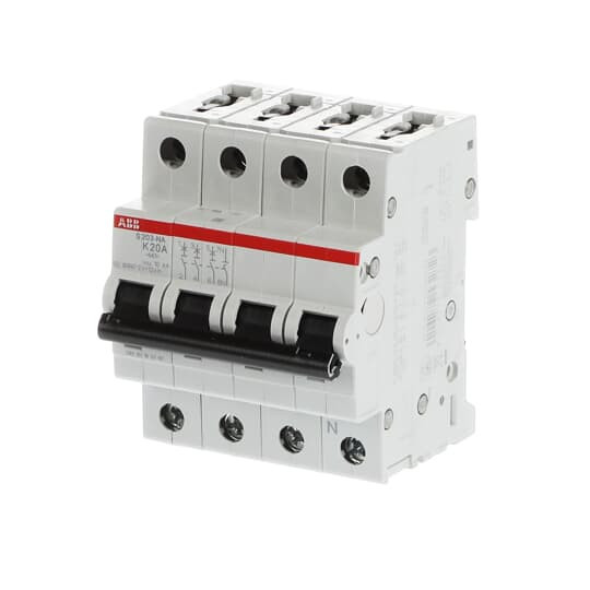 ABB S203-K20NA Sicherungsautomat K-Char., 6 kA, 20 A, 3P+NA, Made in Germany