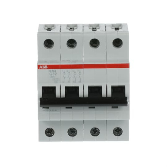 ABB S204-C32 Sicherungsautomat C-Char., 6 kA, 32 A, 4P, Made in Germany