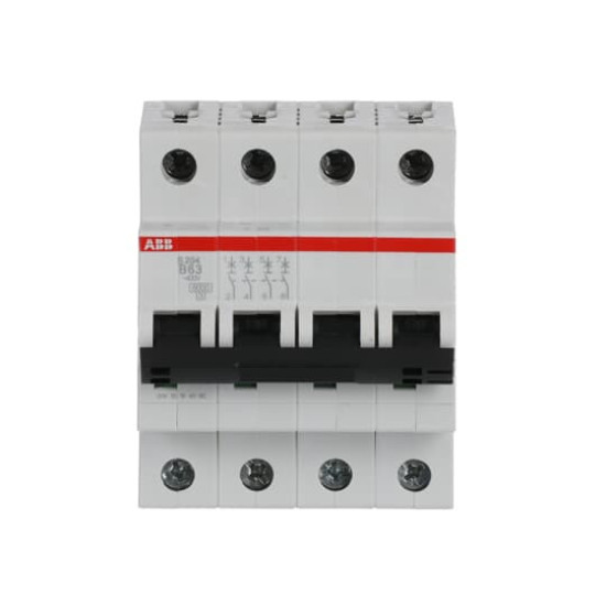 ABB S204-B63 Sicherungsautomat B-Char., 6 kA, 63 A, 4P, Made in Germany