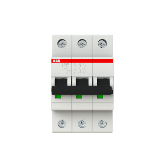 ABB S203M-C16 Sicherungsautomat C-Char., 10 kA, 16 A, 3P, Made in Germany