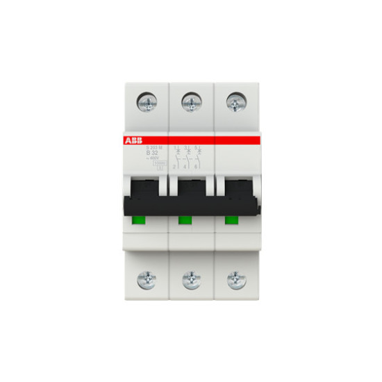 ABB S203M-B32 Sicherungsautomat B-Char., 10 kA, 32 A, 3P, Made in Germany