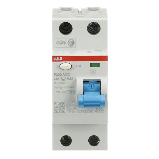 ABB F202A-25/0,3 FI-Schutzschalter 2P,Typ A,25A,300mA
